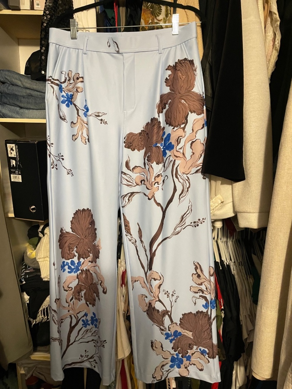 Halara Yukiko High Waisted Floral Print Pants with Pockets NWOT Size Large - Picture 9 of 12